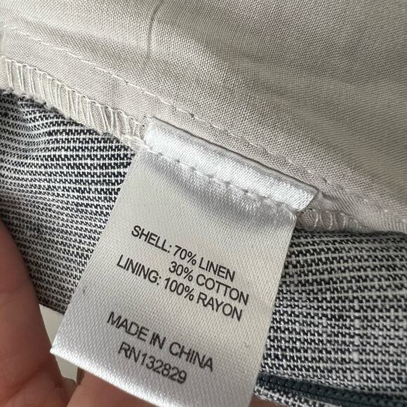 Lovers + Friends Kat Linen Blend Jumpsuit Ruffle Strap  Chambray Gray Medium M - Picture 5 of 9